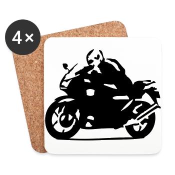 biker - Coasters (set of 4) - white - Front