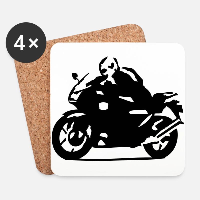 biker - Coasters (set of 4) - white