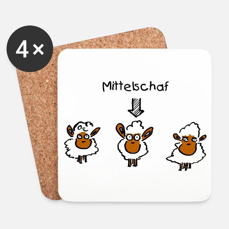Mittelschaf - Untersetzer (4er-Set) - Weiß
