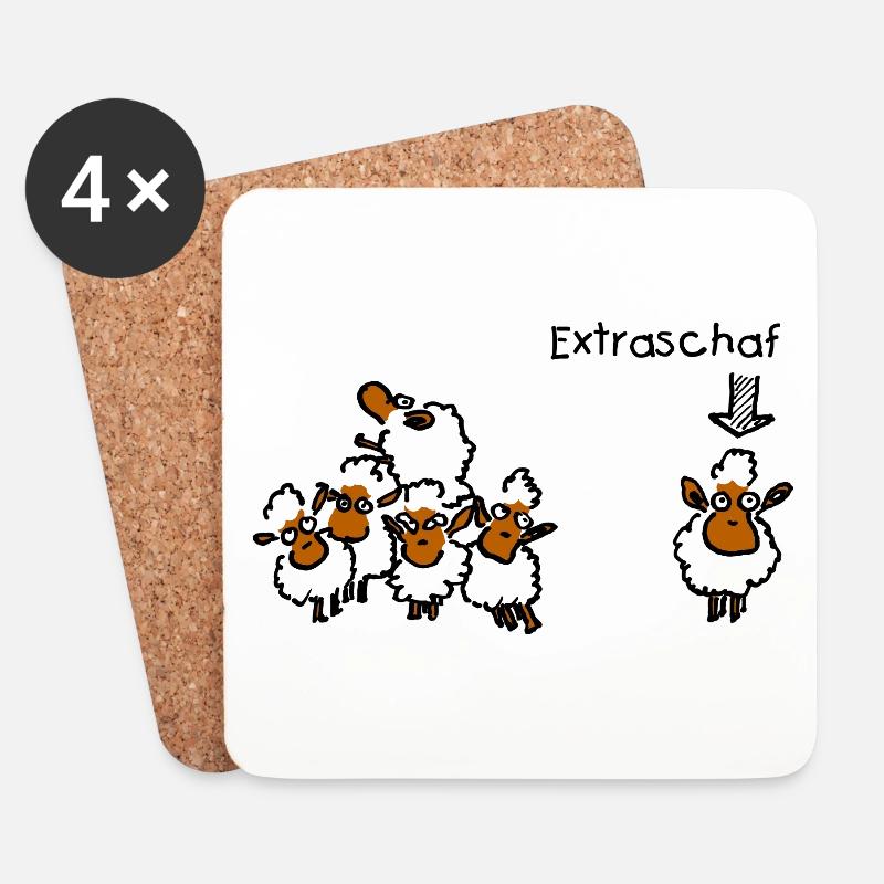 Extraschaf - Untersetzer (4er-Set) - Weiß