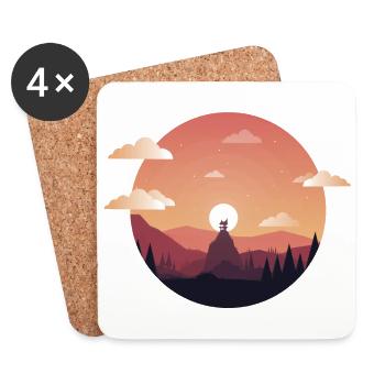 Sunset Comic - Dessous de verre (lot de 4) - blanc - Devant