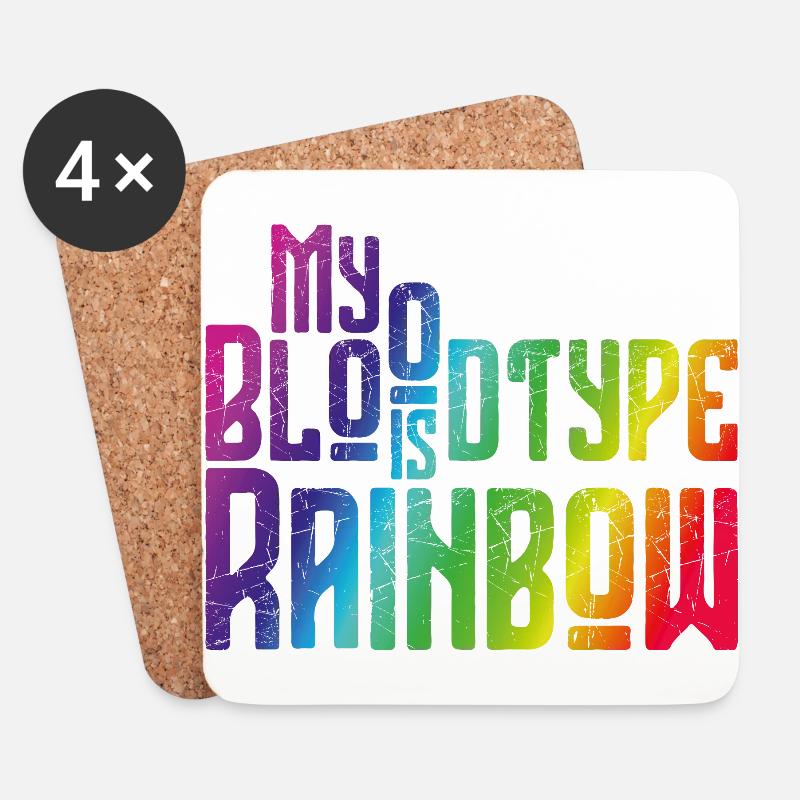 Mein Blut ist Regenbogen - Toleranz und Frieden - Untersetzer (4er-Set) - Weiß