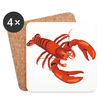 homard - Dessous de verre (lot de 4) - blanc - Devant