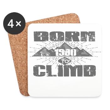 BORN TO CLIMB CLIMBING klettern love 1980 - Untersetzer (4er-Set) - Weiß - Vorne