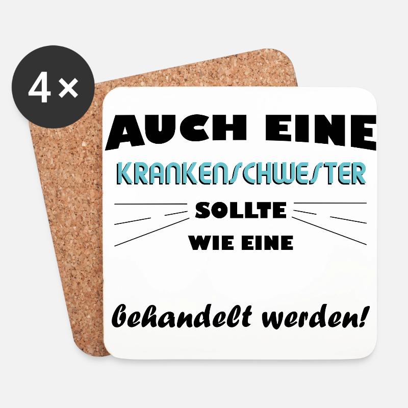 Krankenschwester - Prinzessin - Untersetzer (4er-Set) - Weiß