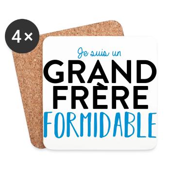 Grand frère formidable - Dessous de verre (lot de 4) - blanc - Devant