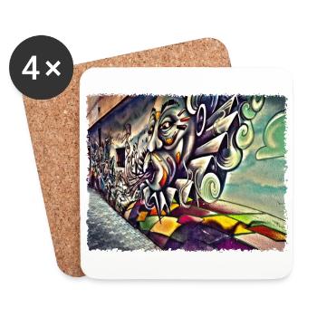 Street Art Gap - Dessous de verre (lot de 4) - blanc - Devant