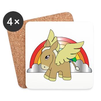 licorne licorne fées princesse fée elfe - Dessous de verre (lot de 4) - blanc - Devant