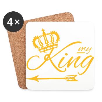 MY KING ♚ Pfeil links Luxus Style (alle Farben) - Untersetzer (4er-Set) - Weiß - Vorne