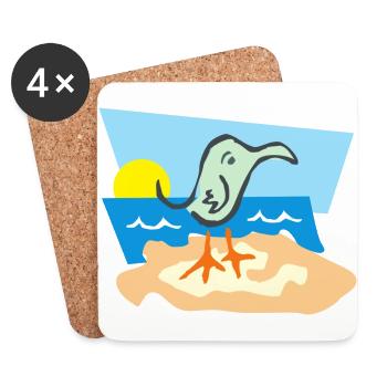 beach strand summer sommer vacation urlaub45 - Coasters (set of 4) - white - Front