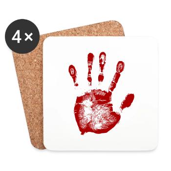 Die blutige Hand. Geschenk - Untersetzer (4er-Set) - Weiß - Vorne