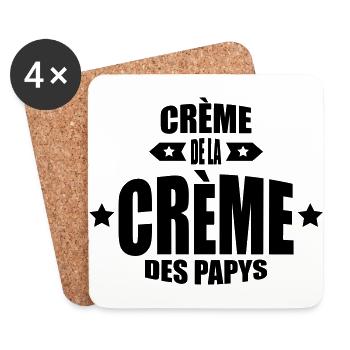 crème de la crème des papys - Dessous de verre (lot de 4) - blanc - Devant
