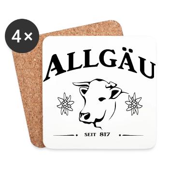 Das Allgäu seit 817 Allgäuer Alpen - Untersetzer (4er-Set) - Weiß - Vorne