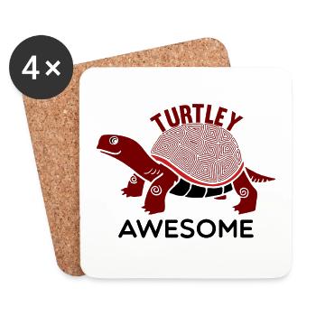 Turtley Awesome - Coasters (set of 4) - white - Front