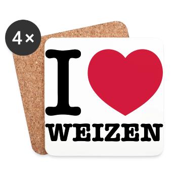 i love weizen - Untersetzer (4er-Set) - Weiß - Vorne