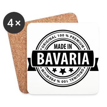 Made in Bavaria / Bayern - Untersetzer (4er-Set) - Weiß - Vorne