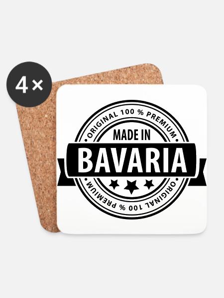 Made in Bavaria / Bayern - Untersetzer (4er-Set) - Weiß