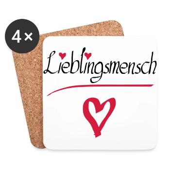 Lieblingsmensch Herz - Untersetzer (4er-Set) - Weiß - Vorne
