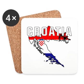 Croatia - Fanshirt - Coasters (set of 4) - white - Front