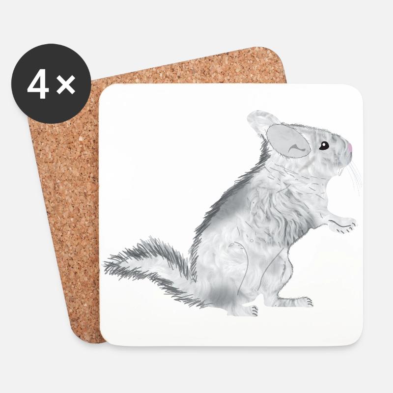 Chinchilla Albino - Untersetzer (4er-Set) - Weiß