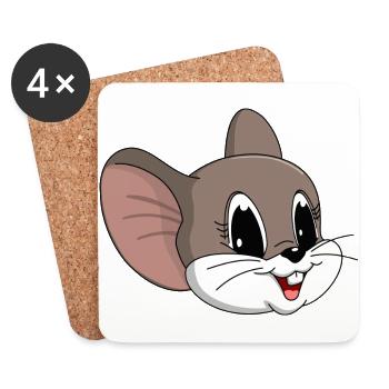 lorey.w "little mouse", girl - Coasters (set of 4) - white - Front