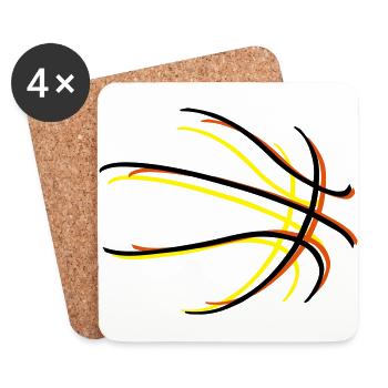 basketball - Dessous de verre (lot de 4) - blanc - Devant