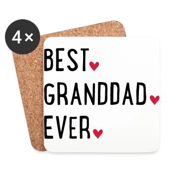 Meilleur grand-père de tous les temps - Dessous de verre (lot de 4) - blanc - Devant