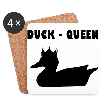 Canard - Cadeau de look partenaire Queen Duck - Dessous de verre (lot de 4) - blanc - Devant