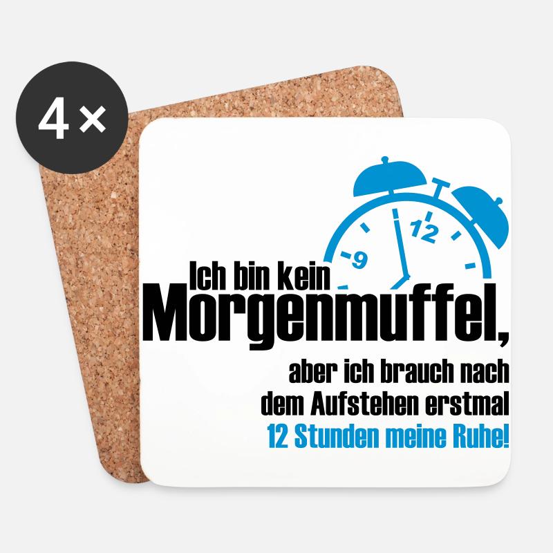 kein Morgenmuffel - Untersetzer (4er-Set) - Weiß