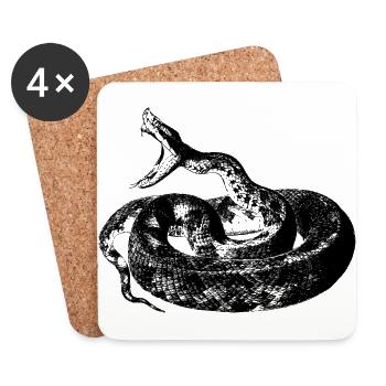 Rattlesnake - Coasters (set of 4) - white - Front