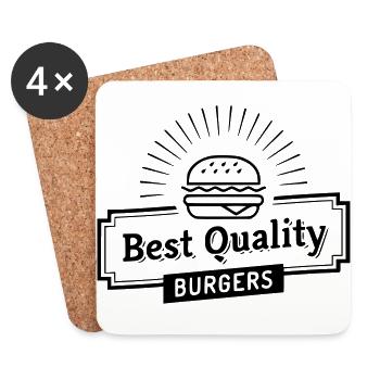 meilleur burger de qualité - Dessous de verre (lot de 4) - blanc - Devant
