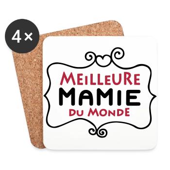 Meilleure MAMIE du monde (2c) - Coasters (set of 4) - white - Front