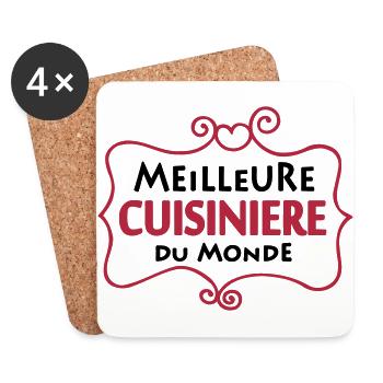 Meilleure CUISINIERE du monde (2c) - Coasters (set of 4) - white - Front