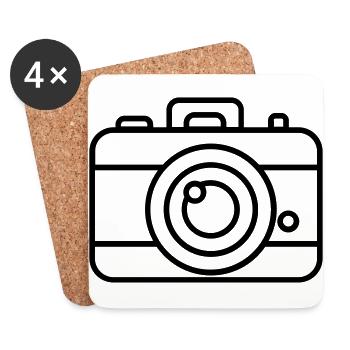 Appareil photo - Dessous de verre (lot de 4) - blanc - Devant