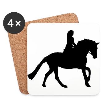 équitation - Dessous de verre (lot de 4) - blanc - Devant