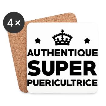 Puériculture / Puéricultrice / Bébé / Maternelle - Dessous de verre (lot de 4) - blanc - Devant