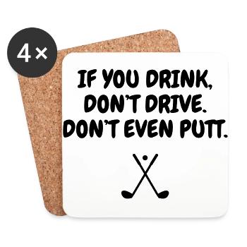 Golf - Sport - Golfer - Club - Green - Game - Play - Dessous de verre (lot de 4) - blanc - Devant