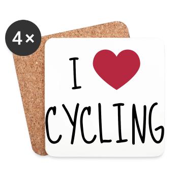 Cyclisme / Cycliste / Vélo / VTT / BMX - Dessous de verre (lot de 4) - blanc - Devant