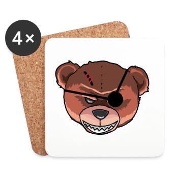 Horror Teddy Creepy Monster Zombie Bear Pirate - Coasters (set of 4) - white - Front
