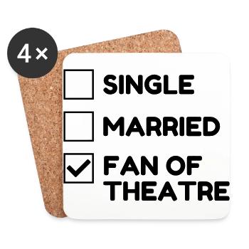 Theater / Theatre / Theaterleute / Schauspieler - Untersetzer (4er-Set) - Weiß - Vorne