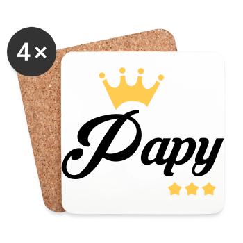 Papy Papi Grand-Père Retraite famille - Dessous de verre (lot de 4) - blanc - Devant
