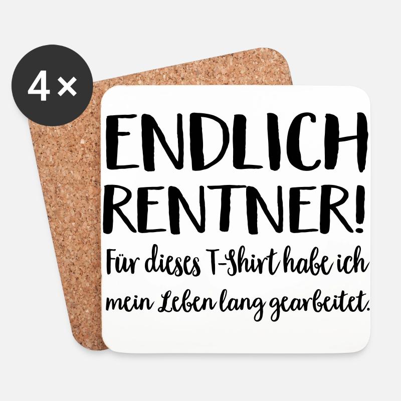 Rentner - Untersetzer (4er-Set) - Weiß