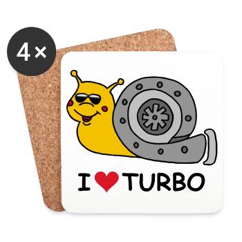 Escargot Turbo - Dessous de verre (lot de 4) - blanc - Devant