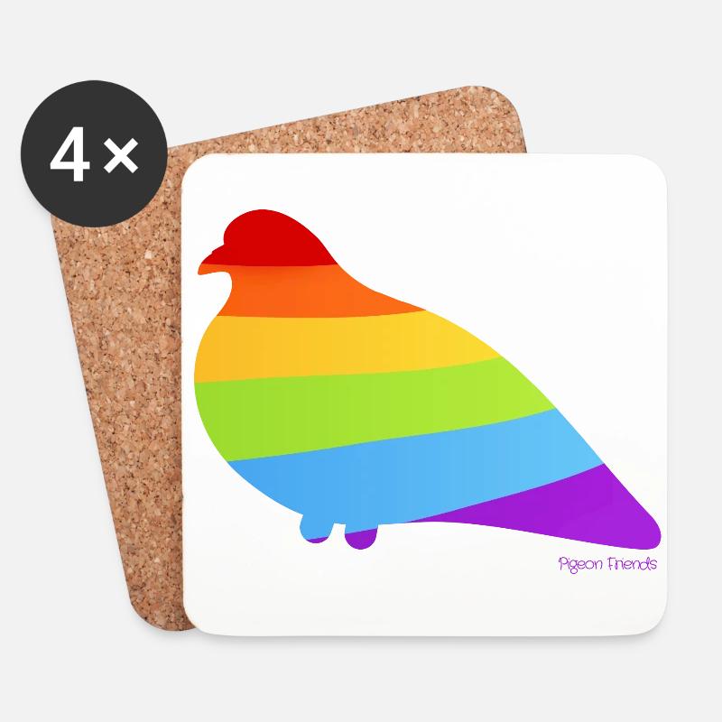 Tauben-Pride: Flagge der Vielfalt! - Untersetzer (4er-Set) - Weiß