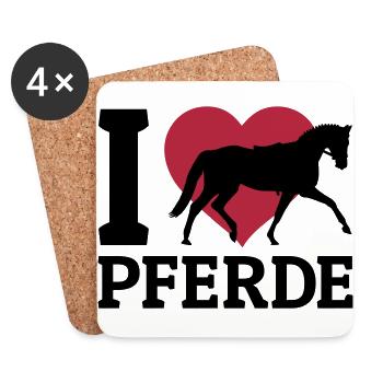 I love Pferde - Untersetzer (4er-Set) - Weiß - Vorne