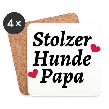 Stolzer Hunde Papa - Untersetzer (4er-Set) - Weiß - Vorne