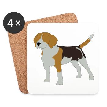 beagle - Coasters (set of 4) - white - Front