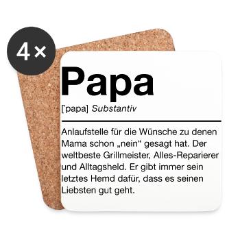 Papa linie - Untersetzer (4er-Set) - Weiß - Vorne
