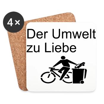 Der Umwelt zu Liebe-fahrrad-bike-umwelt-geschenk - Untersetzer (4er-Set) - Weiß - Vorne