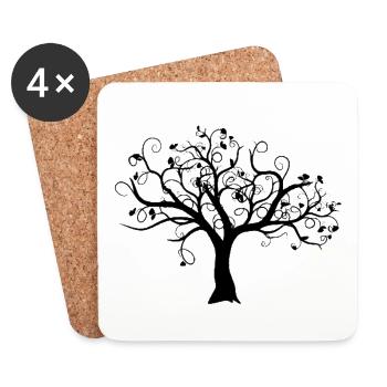 Tree - Coasters (set of 4) - white - Front